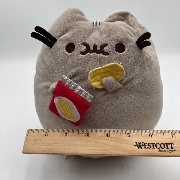 Pusheen Potato Chip Plush Stuffy stuffie 8" gray cat kitty kitten lovey soft squ - Picture 10 of 12